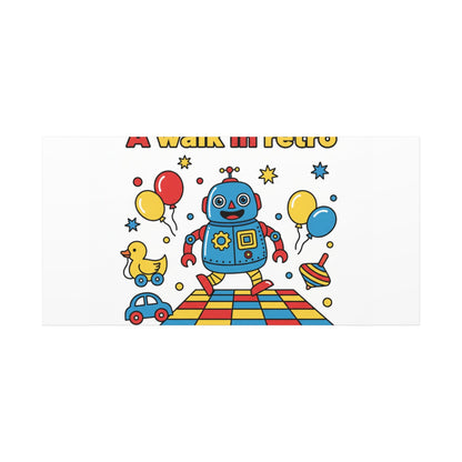 Retro Toy Robot Canvas | Throwback Kid, Primary Color Nostalgia