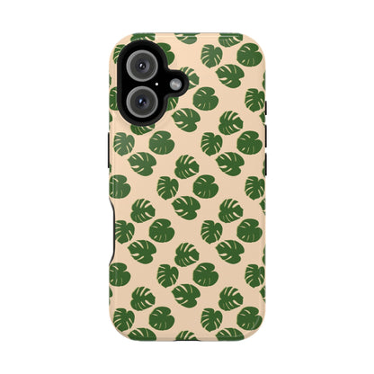 Monstera Pattern Phone Case – Dual Layer Protective Cover