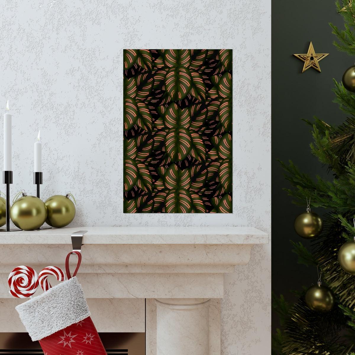 Calathea Pinstripe Botanical Print – Unframed Wall Art