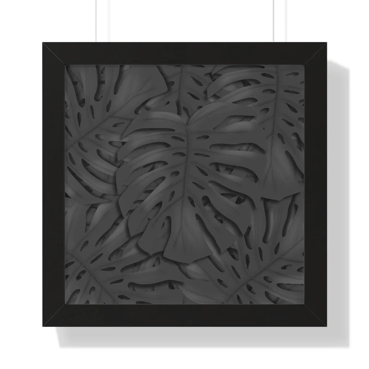 Charcoal Monstera Framed Print – Botanical Wall Art