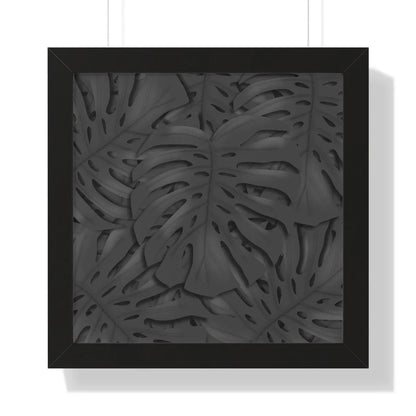 Charcoal Monstera Framed Print – Botanical Wall Art