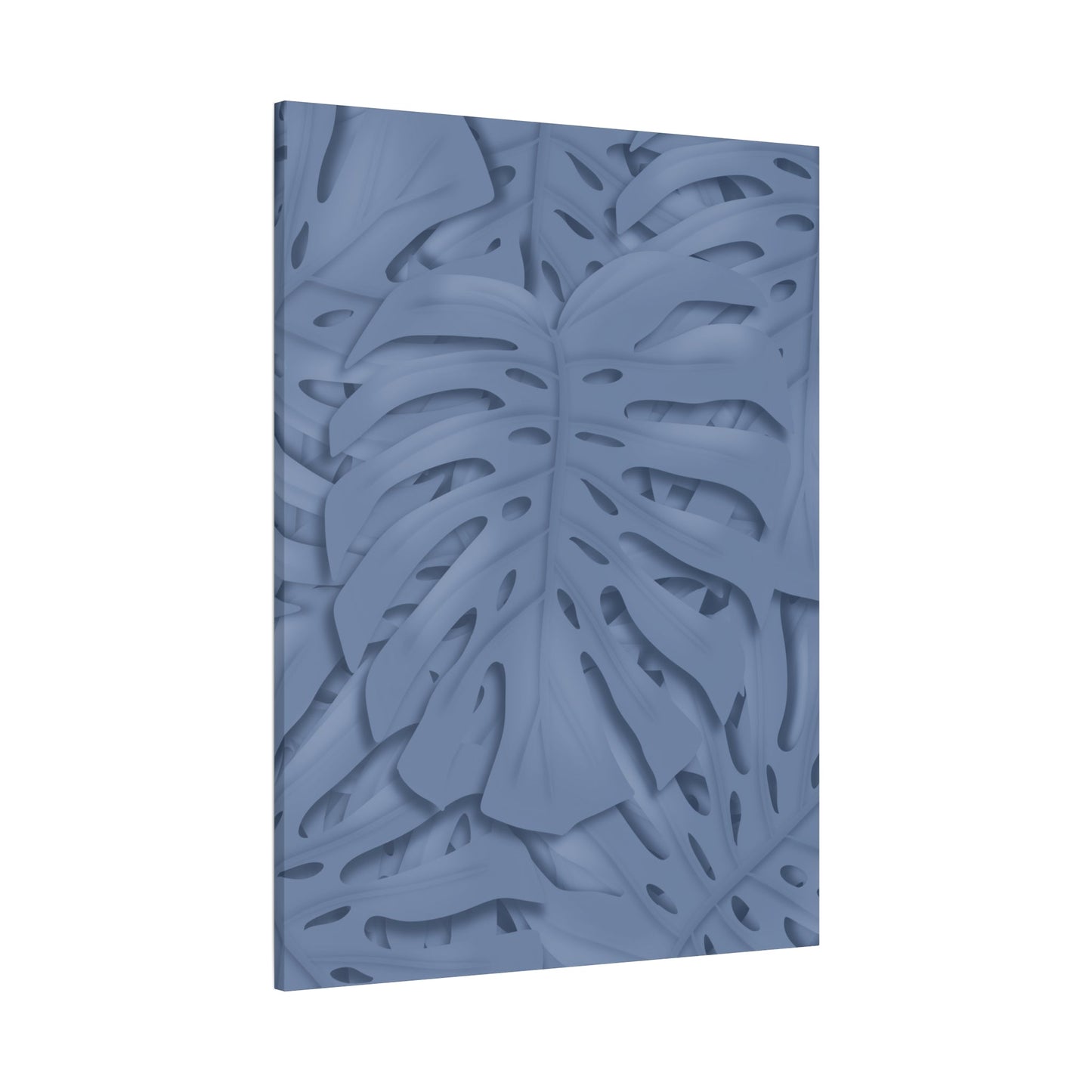 Blue Monstera Canvas Print – Botanical Wall Art