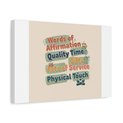 Love Languages List Matte Canvas Wall Art | love language meme, relationship humor