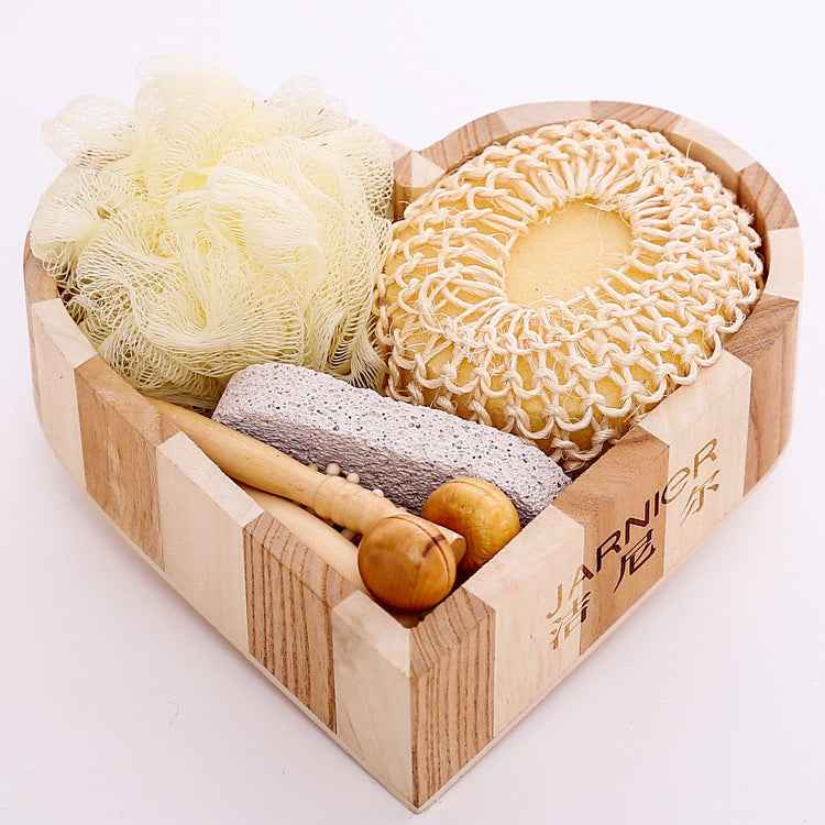 Bathroom Bath Set Love Wooden Barrel Gift Set