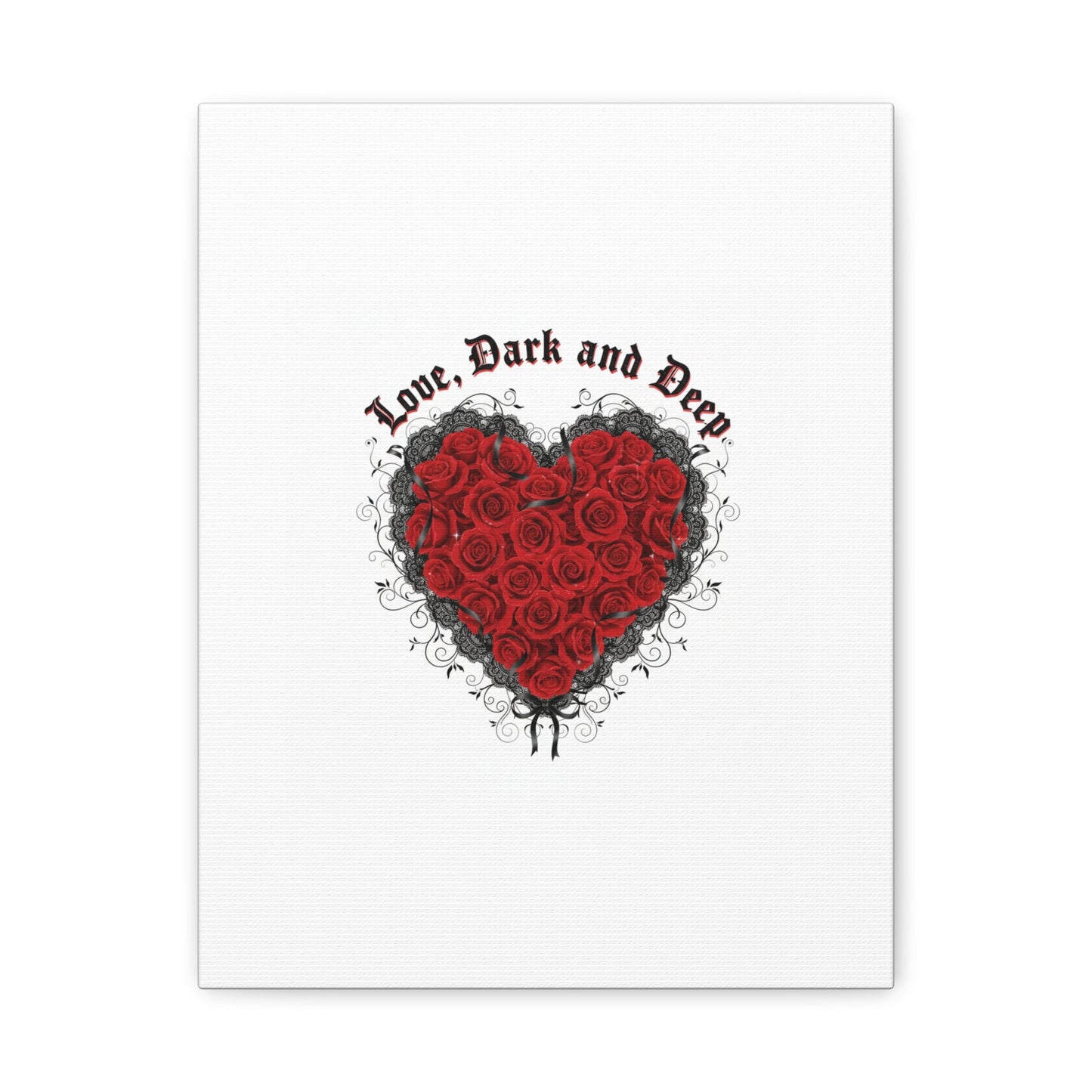 Love Dark and Deep Heart Canvas, Nu Romantic Gothic Romance, 80s Nostalgia