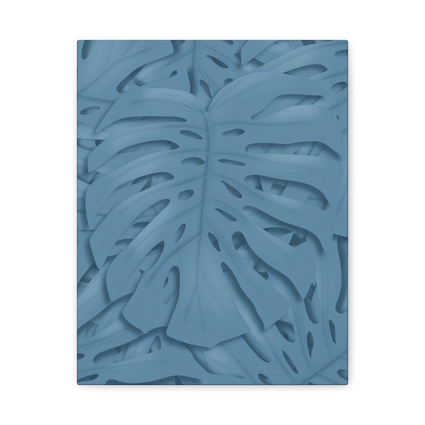 Cerulean Blue Monstera Canvas Print – Botanical Wall Art