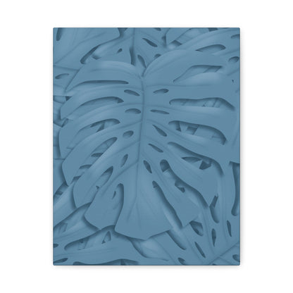 Cerulean Blue Monstera Canvas Print – Botanical Wall Art