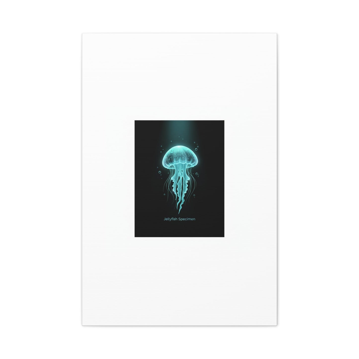 Bioluminescent Jellyfish Art Canvas | Deep Sea Aesthetic, Neon Glow