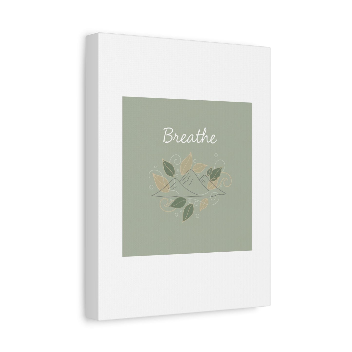 Breathe Mountain Line Canvas | Nature Symbols, Minimal Forest Wall Art