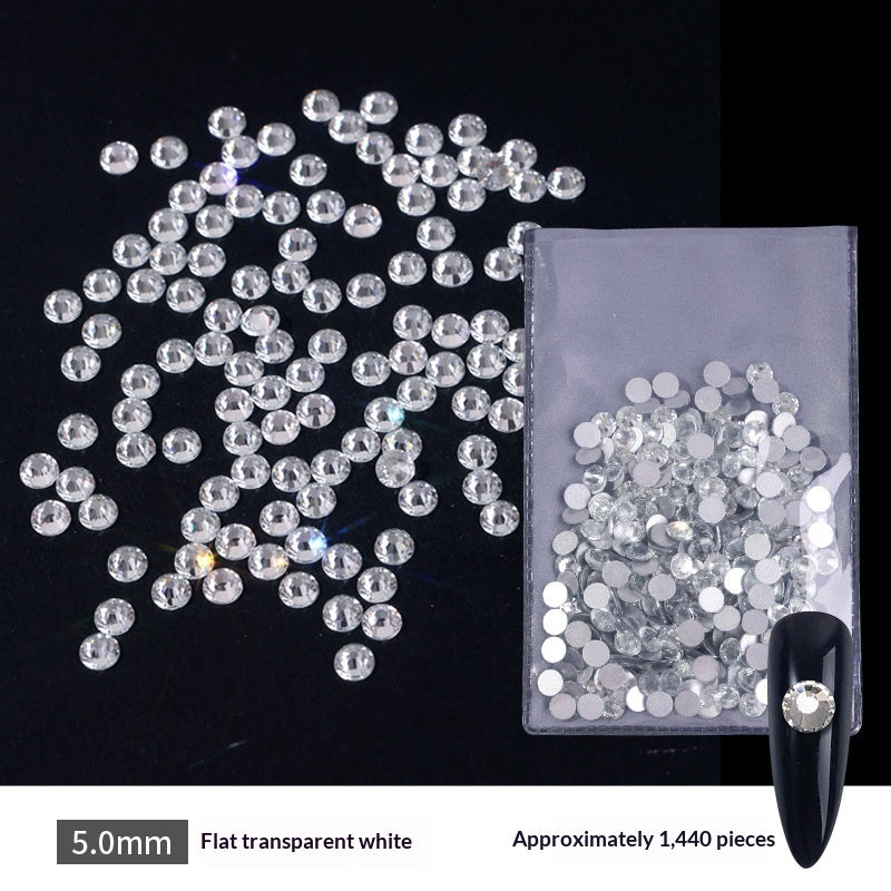 Transparent Flat-bottomed Small Round Rhinestones For Dazzling Nail Art