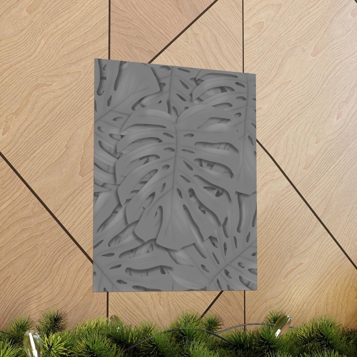 Grey Monstera Botanical Print – Unframed Wall Art
