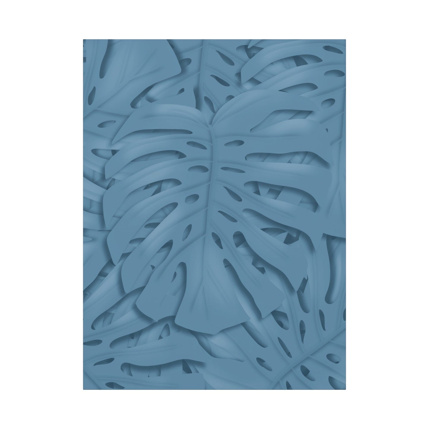 Cerulean Blue Monstera Canvas Print – Botanical Wall Art