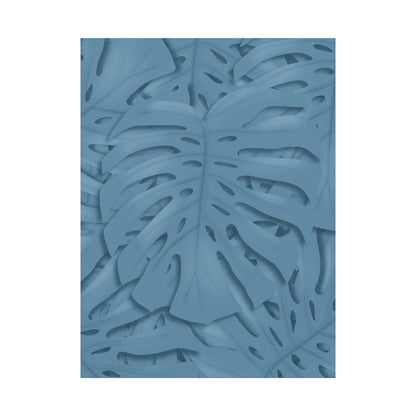Cerulean Blue Monstera Canvas Print – Botanical Wall Art