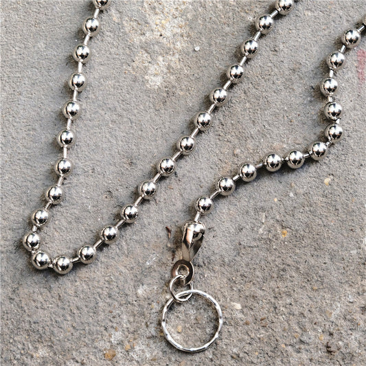 Men's simple beaded trousers and chains