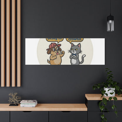 Funny Cat vs Dog Canvas | Pet Rivalry Wall Art
