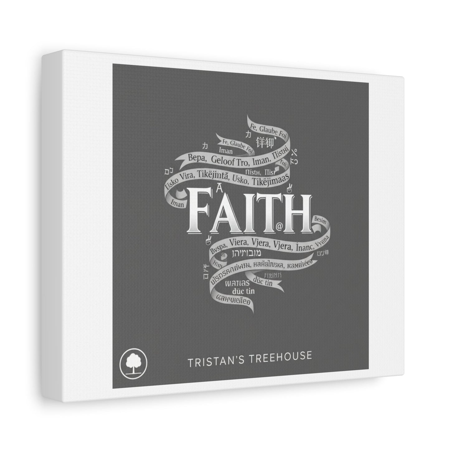 handwritten faith ribbon Canvas | sketch aesthetic, doodle design