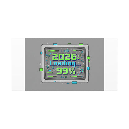 2026 Loading 99% Canvas | NYE countdown, retro system interface