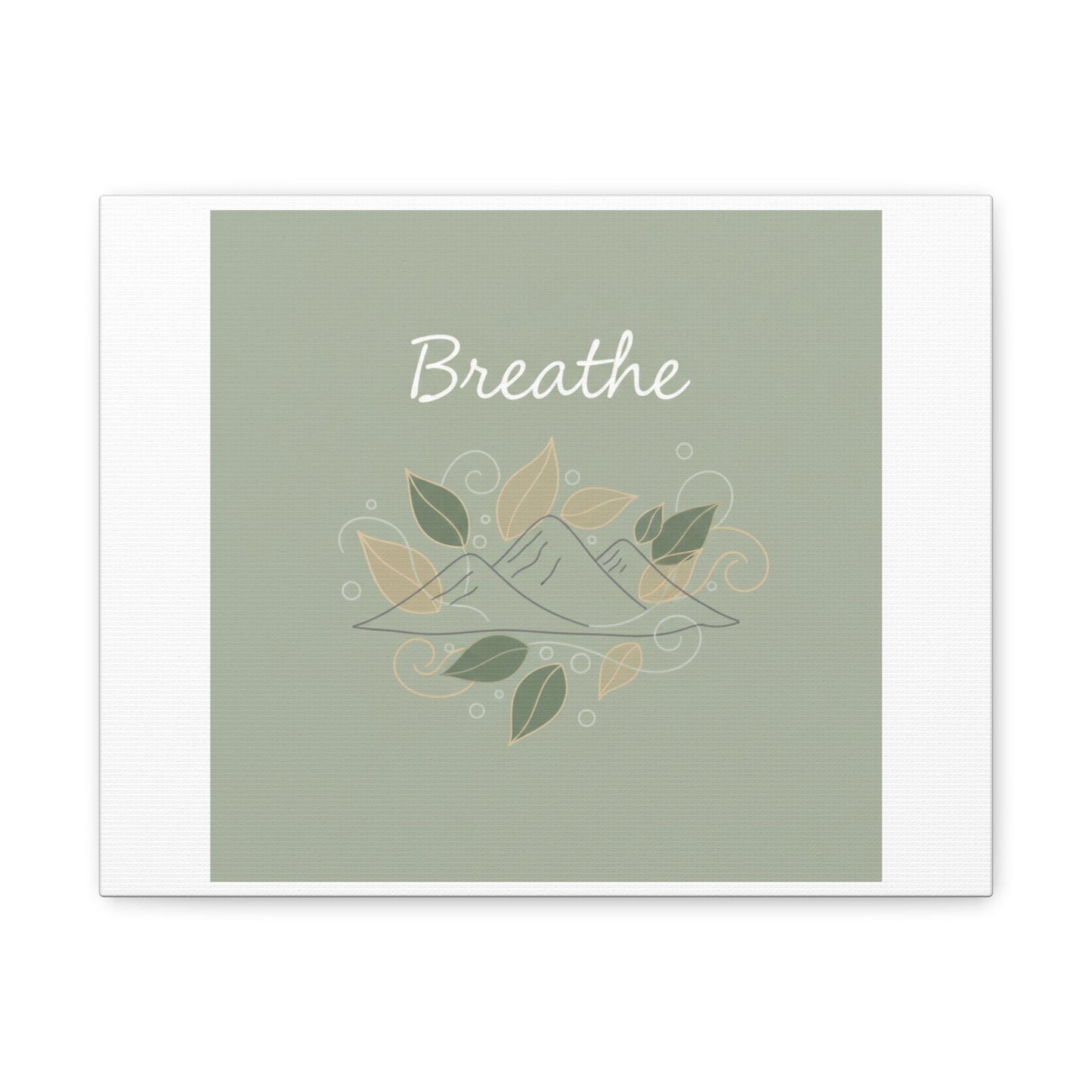 Breathe Mountain Line Canvas | Nature Symbols, Minimal Forest Wall Art