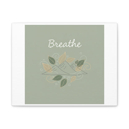 Breathe Mountain Line Canvas | Nature Symbols, Minimal Forest Wall Art