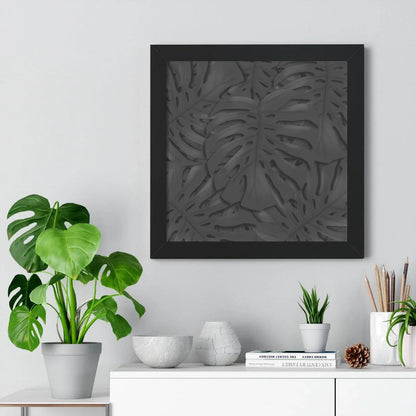 Charcoal Monstera Framed Print – Botanical Wall Art
