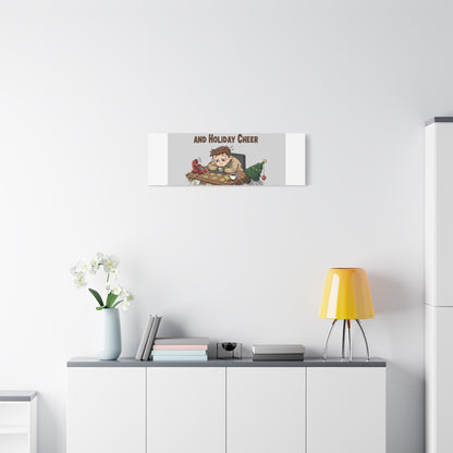 Surviving on Coffee and Holiday Cheer Canvas | Holiday Burnout, Festive But Tired