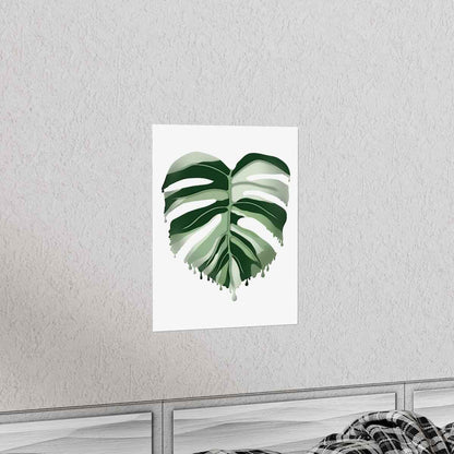 Melting Monstera Albo Botanical Print – Unframed Wall Art