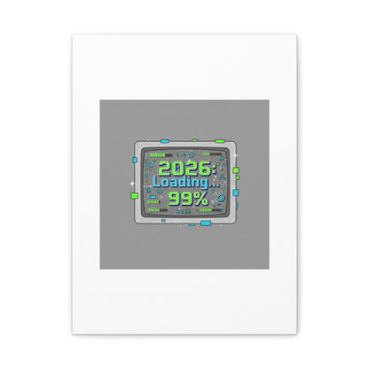 2026 Loading 99% Canvas | NYE countdown, retro system interface