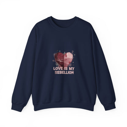 Love Is My Rebellion Sweatshirt | soft grunge heart, distressed punk heart design