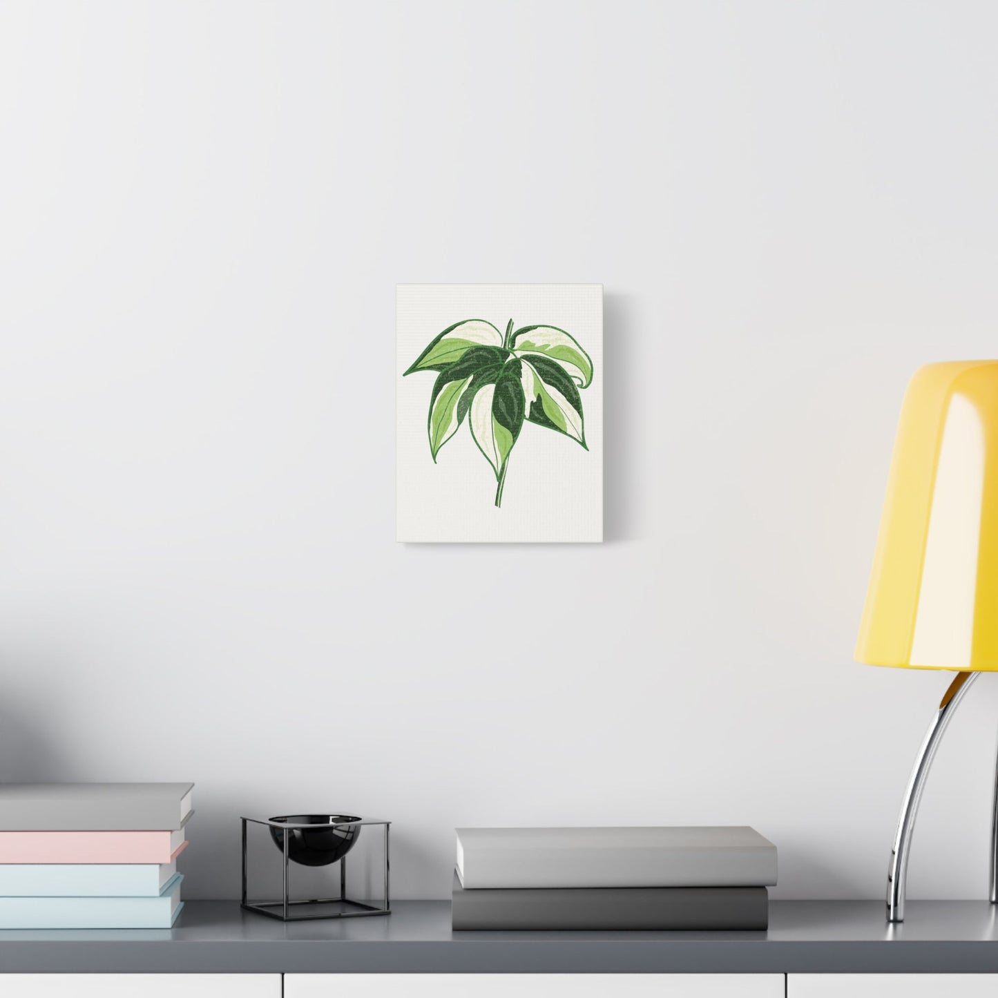 Philodendron Cream Splash Canvas Print – Botanical Wall Art