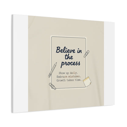Believe in the Process Canvas | analogue note to self, handwritten reminder décor
