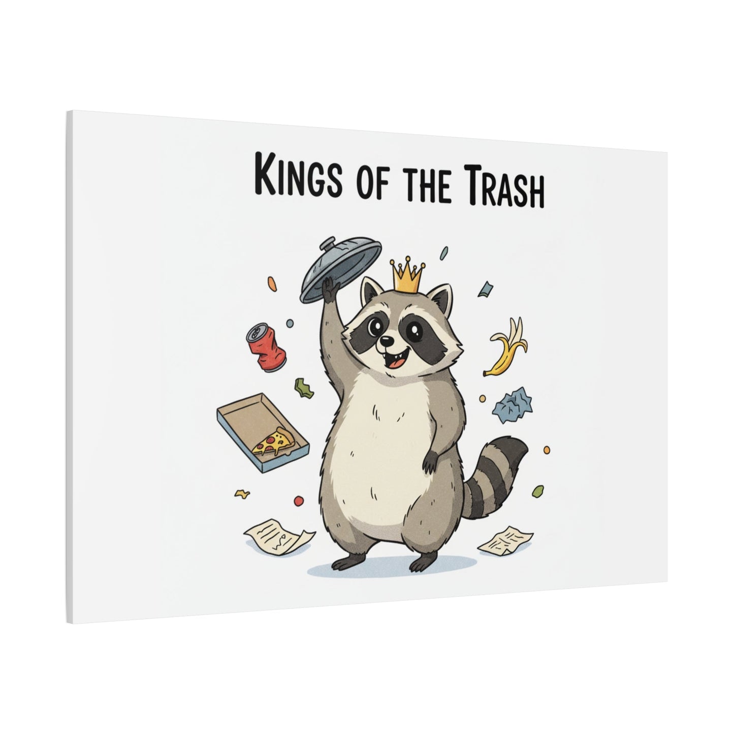 Kings of the Trash Canvas, Raccoon Doodle | Trash Panda, Goofy Critter Art