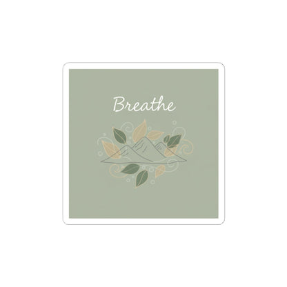 Breathe Mountain Sticker | Nature Vibes Decal, Minimal Forest Moon Phase Style