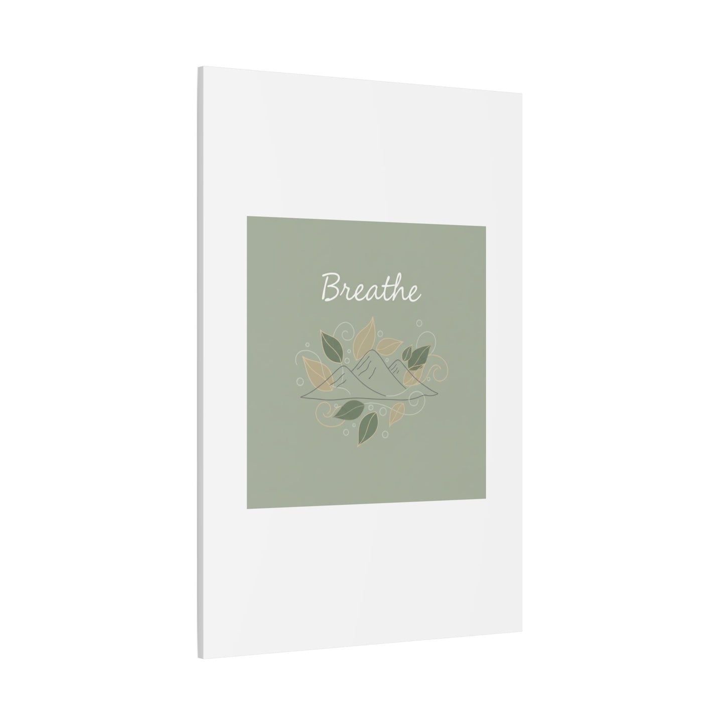 Breathe Mountain Line Canvas | Nature Symbols, Minimal Forest Wall Art