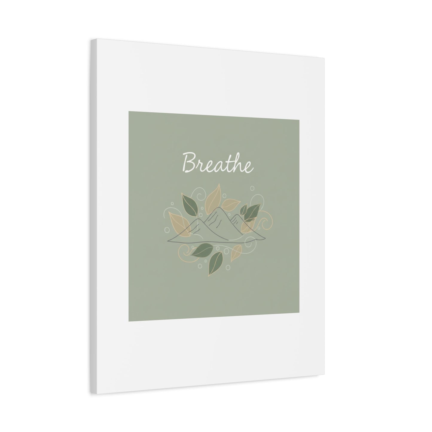 Breathe Mountain Line Canvas | Nature Symbols, Minimal Forest Wall Art