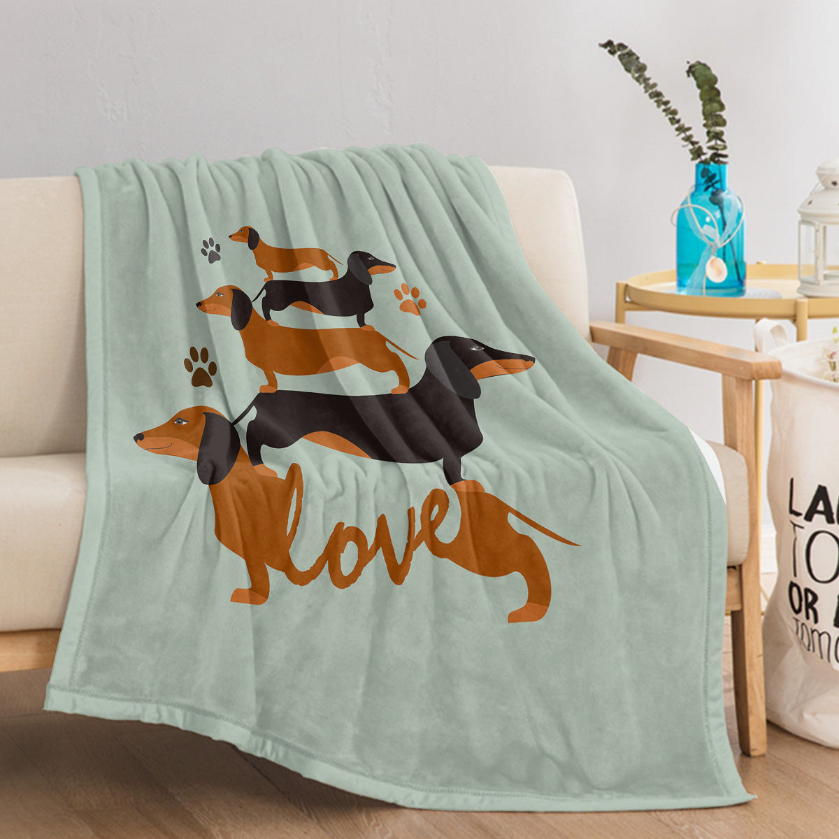 1pc Flannel German Shepherd Dog Cute Pet Theme Soft And Fluffy Multi Functional Outdoor Beach Camping Living Room Sofa Office Napping Printed Blanket
