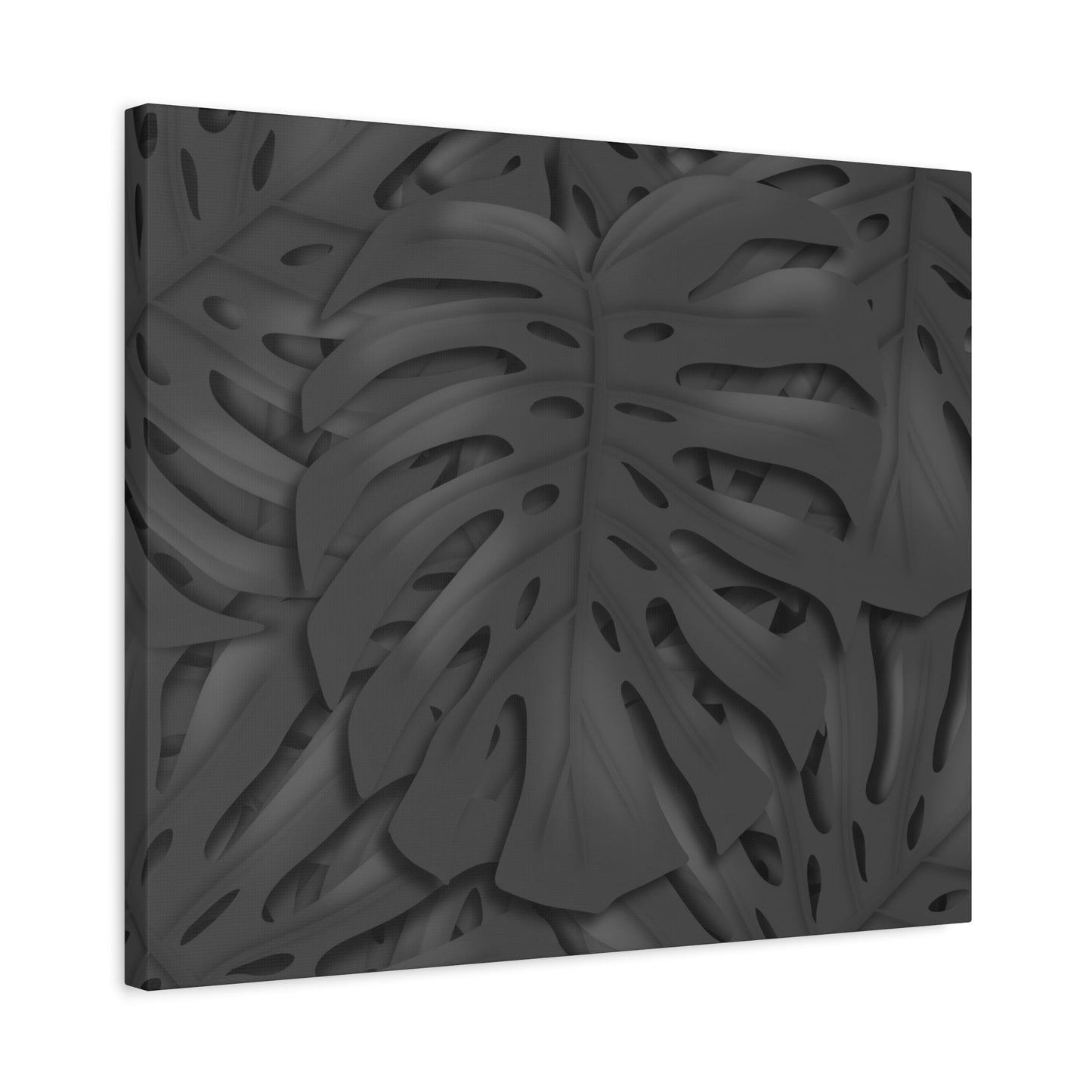 Charcoal Monstera Canvas Print – Botanical Wall Art