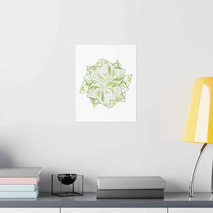 Snow Queen Pothos Botanical Print – Unframed Wall Art