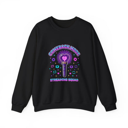 Comeback Mode Streaming Squad Crewneck, K-pop Comeback, Lightstick Fan Chant