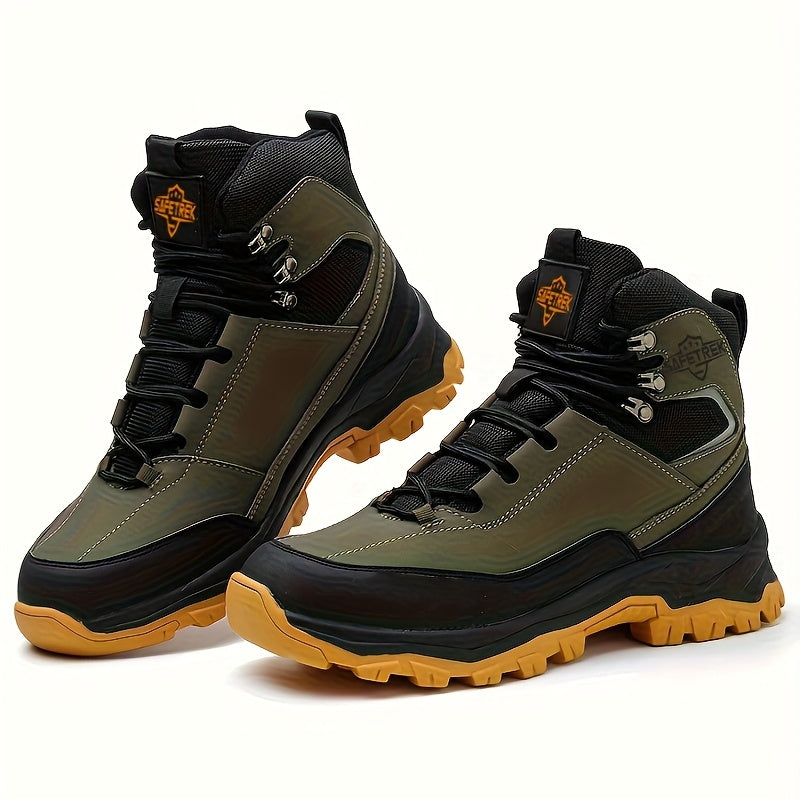 Steel Toes Work Shoes for Men Premium Microfiber Water Resistant Slip Resistant Industrial Safety Steel Toe Work Boots