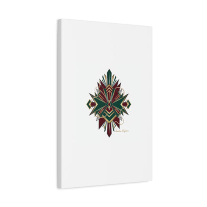 Art Deco geometric brass print Canvas | Neo-Deco chrome & gold fan motif