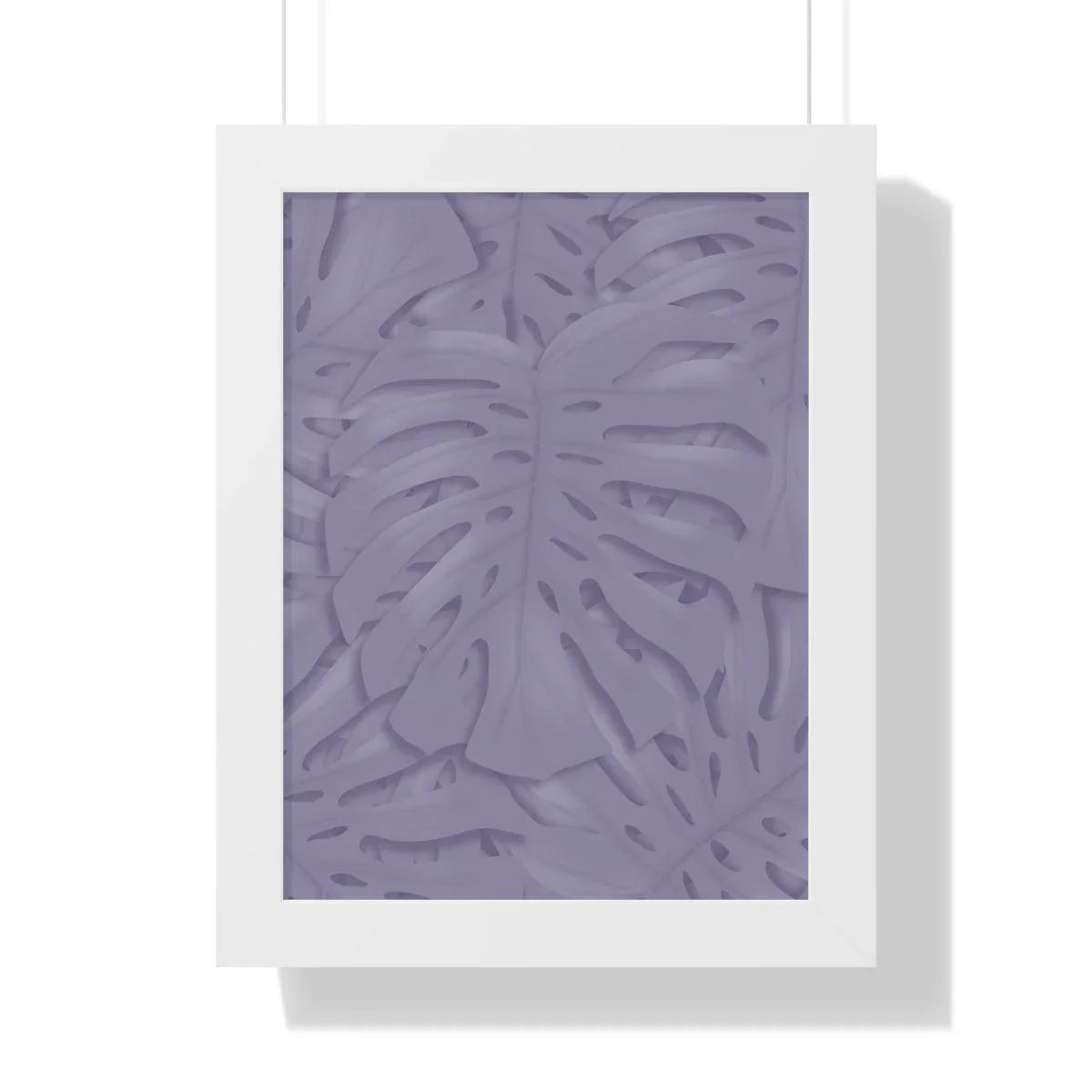 Violet Monstera Framed Print – Botanical Wall Art