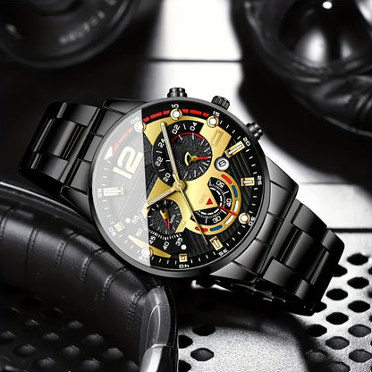 5pcs Men's Business Fashion High-End Elegant Versatile Watch Set Perfect Gift for Friends On Holidays And Birthdays Holiday Gifts Birthday Presents Elegant Design Sophisticated Timepiece Premium Materials Watch Set for Men Wr