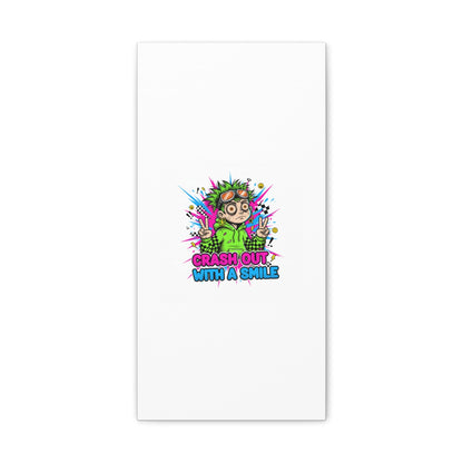 Crash Out With a Smile Canvas Print | Neon Skate Graffiti, Meme Meltdown Art