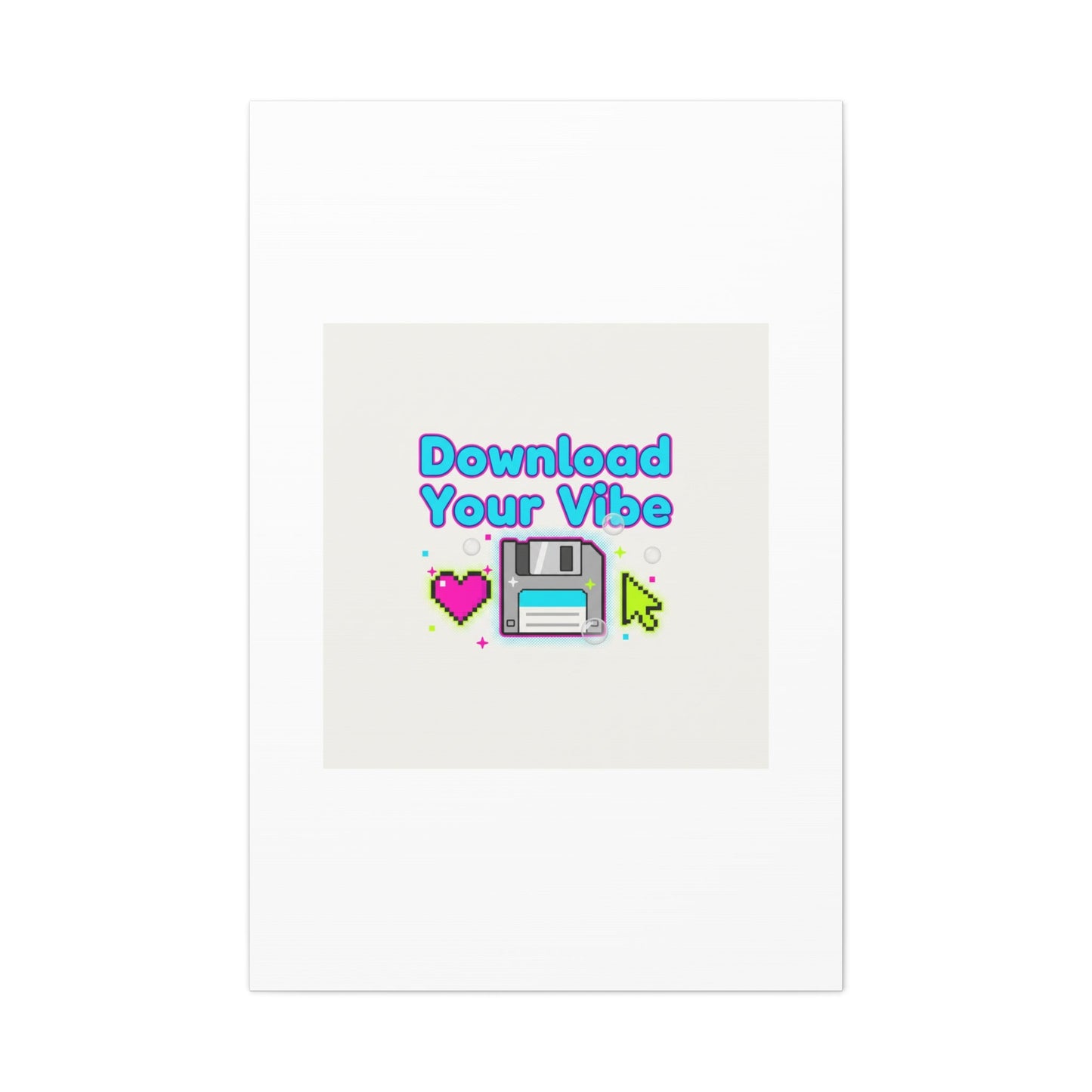 Download Your Vibe Canvas | Y2K Retro Tech, Pixel Floppy Disk Poster
