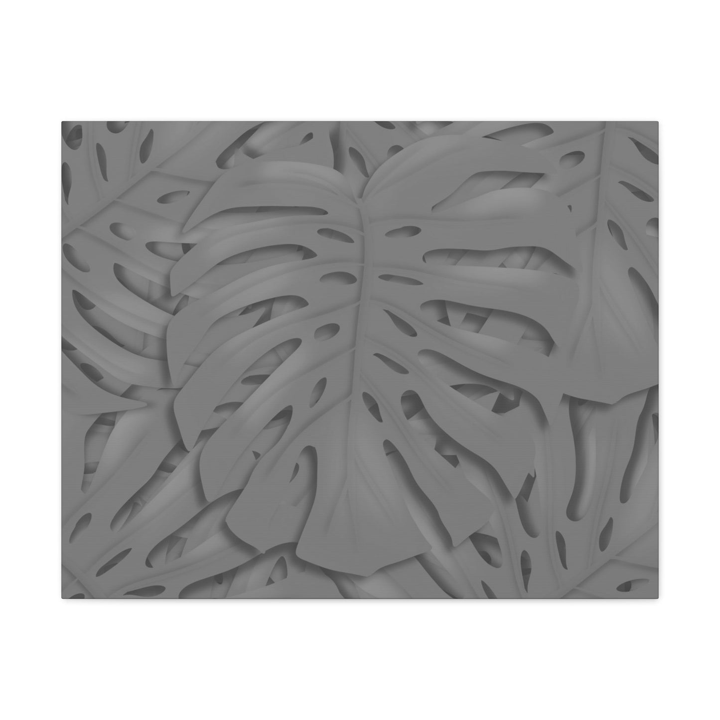 Grey Monstera Canvas Print – Botanical Wall Art