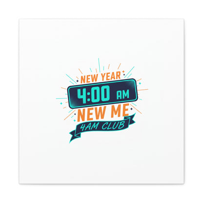 4AM Club New Year Graphic Canvas | Holiday Party Novelty, Festive New Year Decor