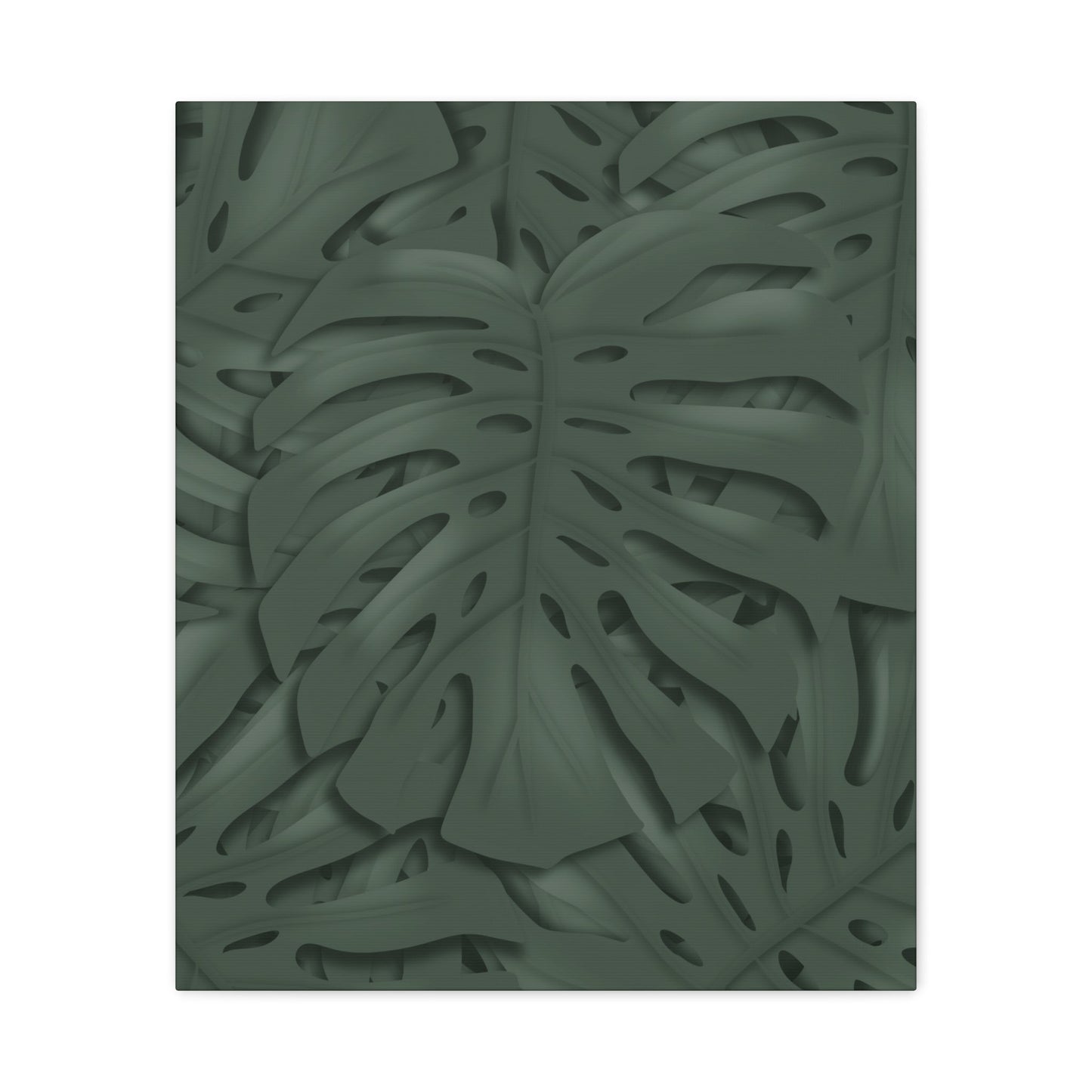 Deep Green Monstera Canvas Print – Botanical Wall Art