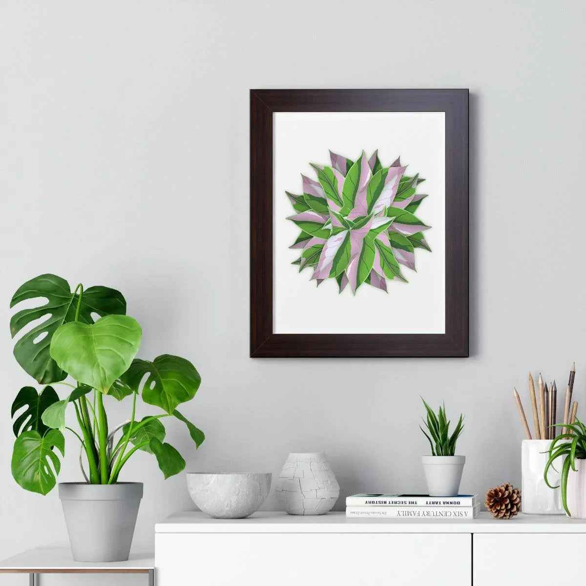 Syngonium Tricolor Pattern Framed Print – Botanical Wall Art