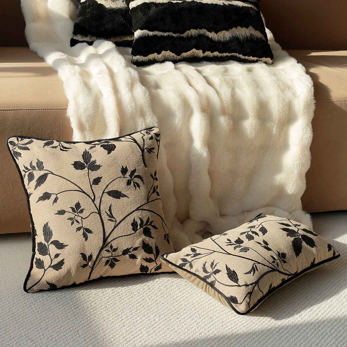 Mid-century Modern Light-luxury Sofa Throw Pillow With A Premium Feel Bed Waist Cushion Cover