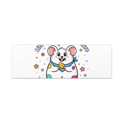 Life's a Cheese Adventure Canvas | Rodent-Core rat art print